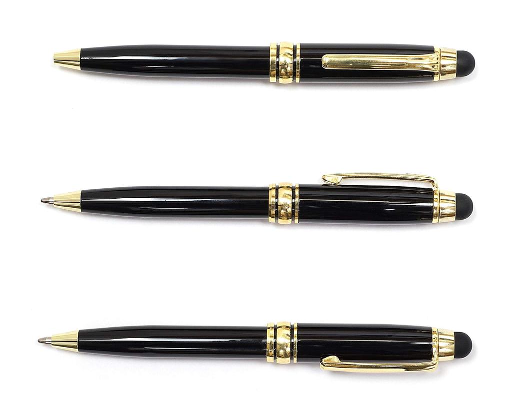 Smartphone Touch Metal Mini Retro Twist Ballpoint Pens in a Luxury 3-Pack All-Brass Box, K7-TK66A-3