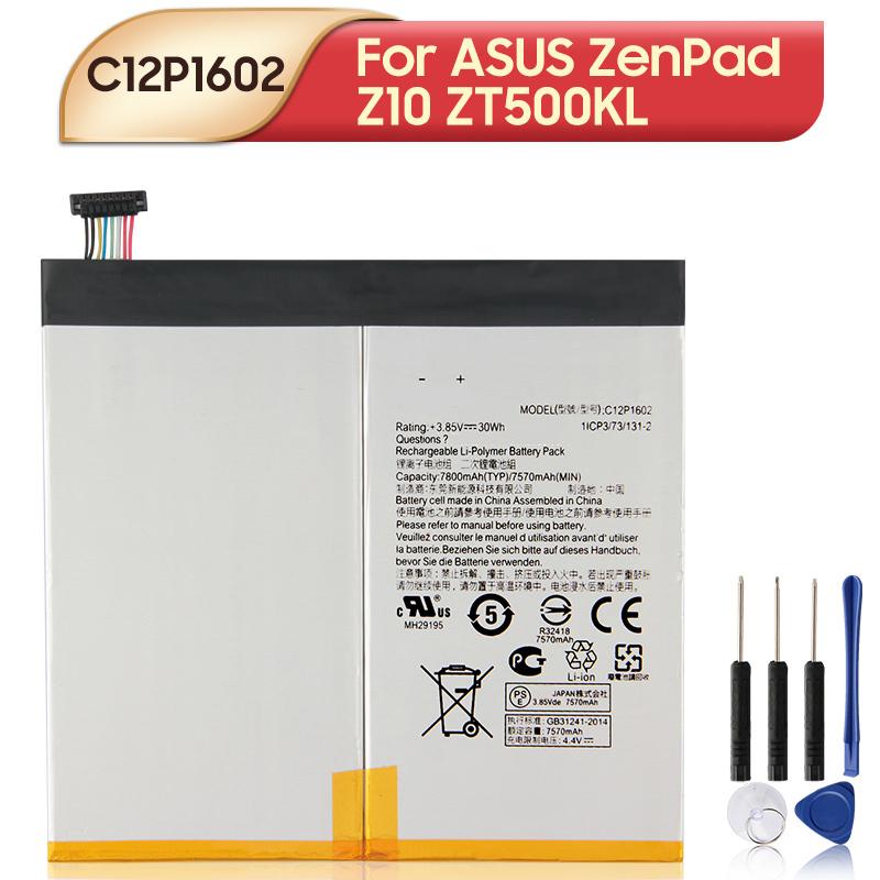 NEW Replacement Battery For ASUS ZenPad Z10 ZT500KL C12P1602 Tablet Battery 7800mAh