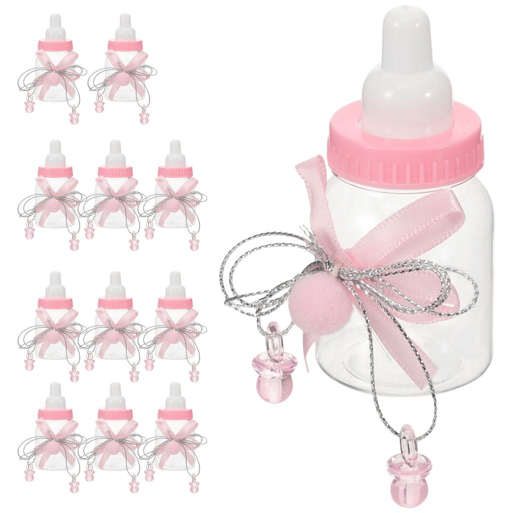 12 Stück Babyparty-Süßigkeitenboxen Milchflaschenform Partygeschenke Behälter Kleine Süßigkeitenflaschen Geschlechtsenthüllung Süßigkeiten Verpackung