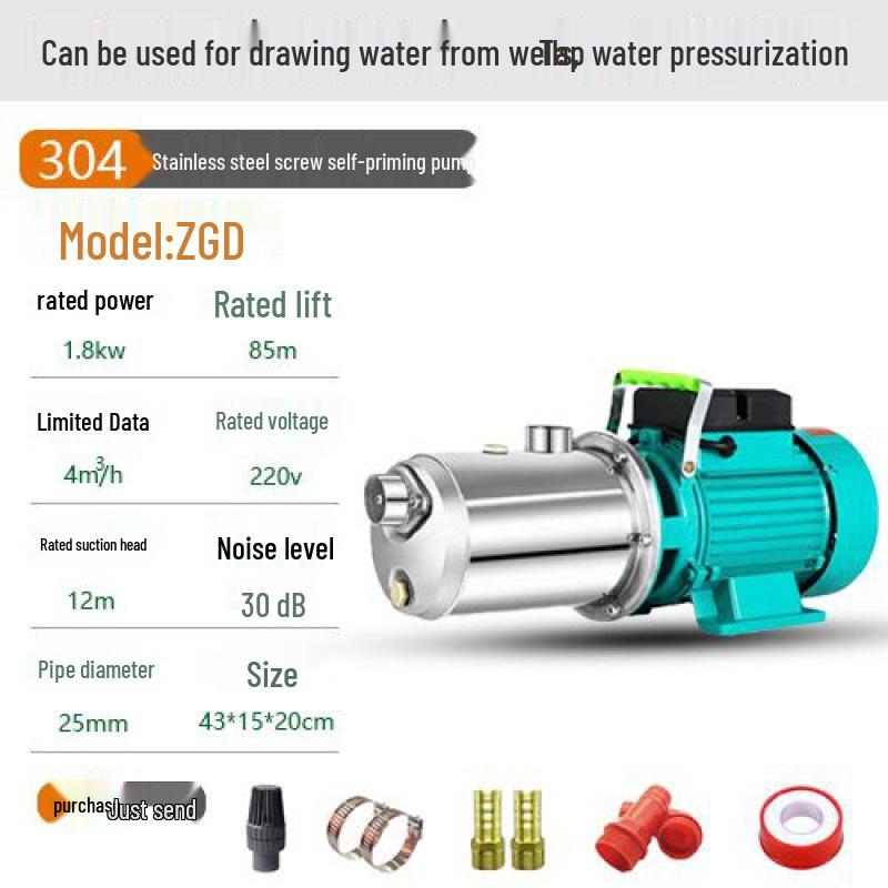 Bomba de Poço Autoescorvante de Aço Inoxidável: Bomba de Pressão de Água Automática com Alto Poder de Sucção