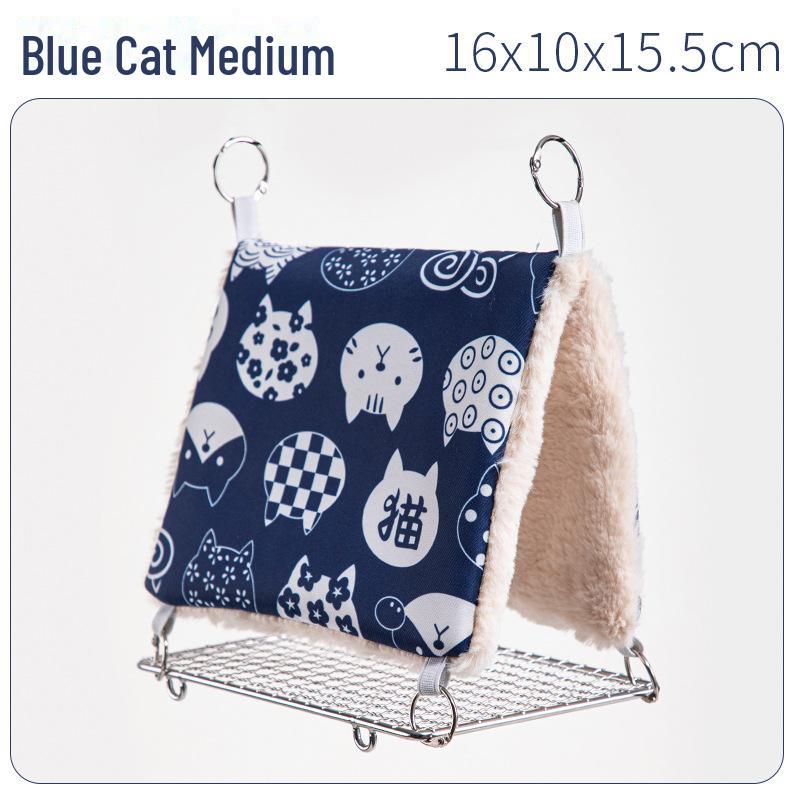 Parrot Warm Tiger Skin Hammock: Thickened Velvet Cotton Nest & Bird Toy for Winter