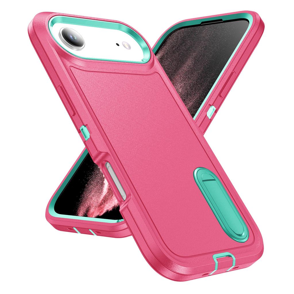 For iPhone 17 Air Case Case Kickstand Phone Cover PC+Silicone+EVA 3-in-1 Design