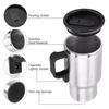 Electric Heating Car Kettle 12V 450ml Vehicle Heating Cup Stainless Steel Camping Travel Kettle Water Coffee Milk Thermal Mug