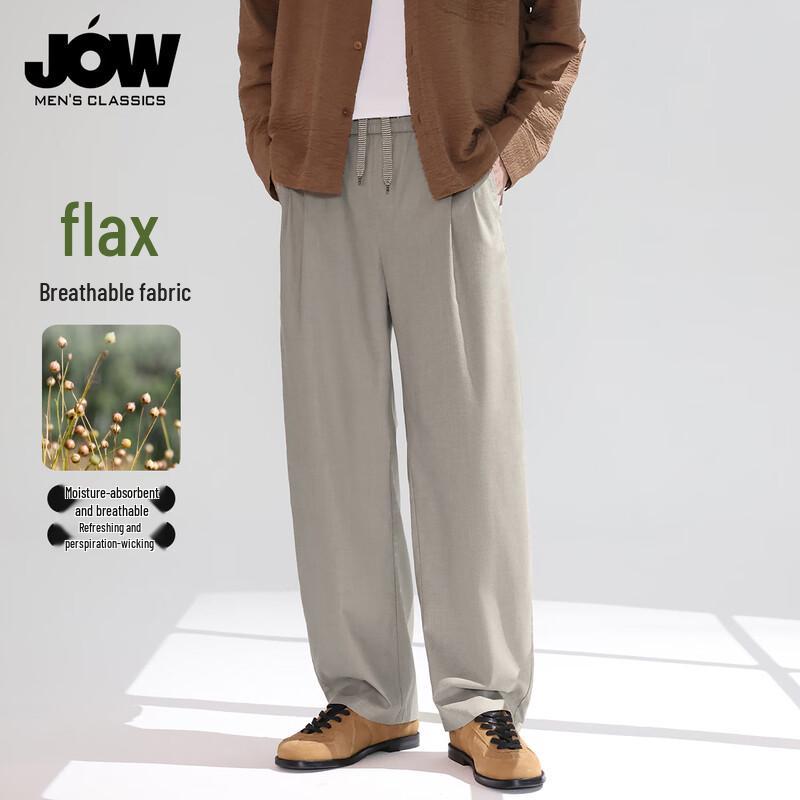 JOW Men s 2026 Summer Relaxed Linen Blend Casual Pants XL