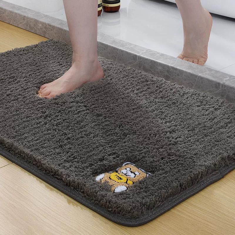 Bathroom Floor Mat, Water-Absorbent Bathroom Foot Mat, Non-Slip Mat, Carpet Mat, Toilet Door Mat, Household Plush Special Mat