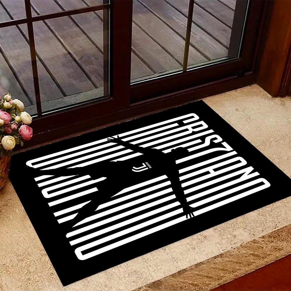 Ronaldo's Legendarische Nummer 7 Thema Anti-Slip Vloerkleden - Polyester Woondecoratie, Geschikt voor Slaapkamers, Woonkamers, Entrees, Studio's en Decoraties