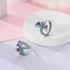 Blue Earrings 925 Silver Sun Moon Starlight Butterfly Stud Hoop Earring With Zircon for Women Female Party Fine Jewelry