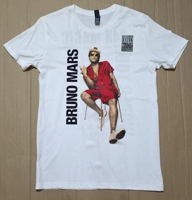 Bruno Mars World Tour 24K Magic Cotton T-Shirt Size Medium White 2017