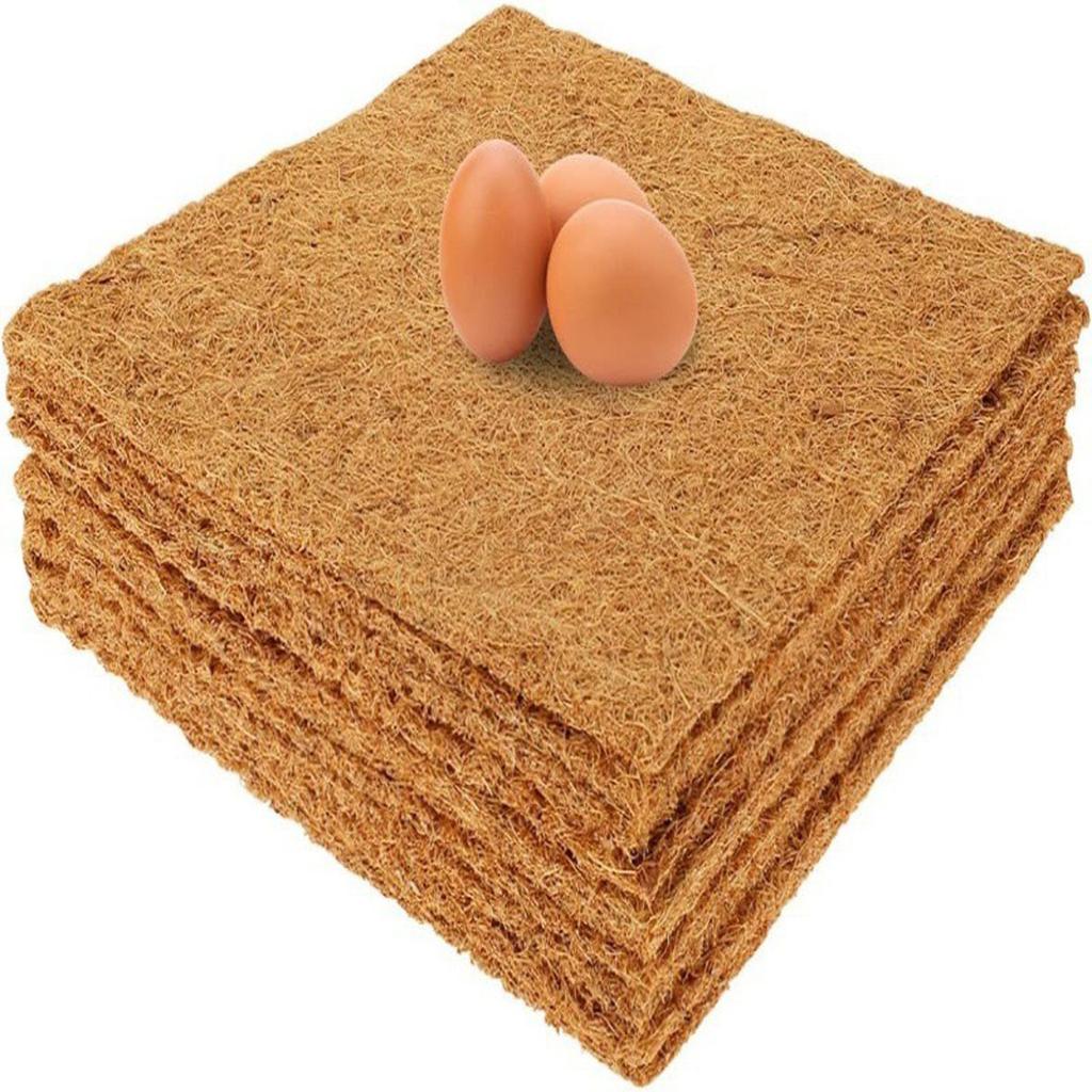 Eco Friendly Natural Coconut Coir Nesting Pads for Poultry Egg Laying 25x25cm Washable Non Toxic Glue Free Straw Mat for Chicken Coop