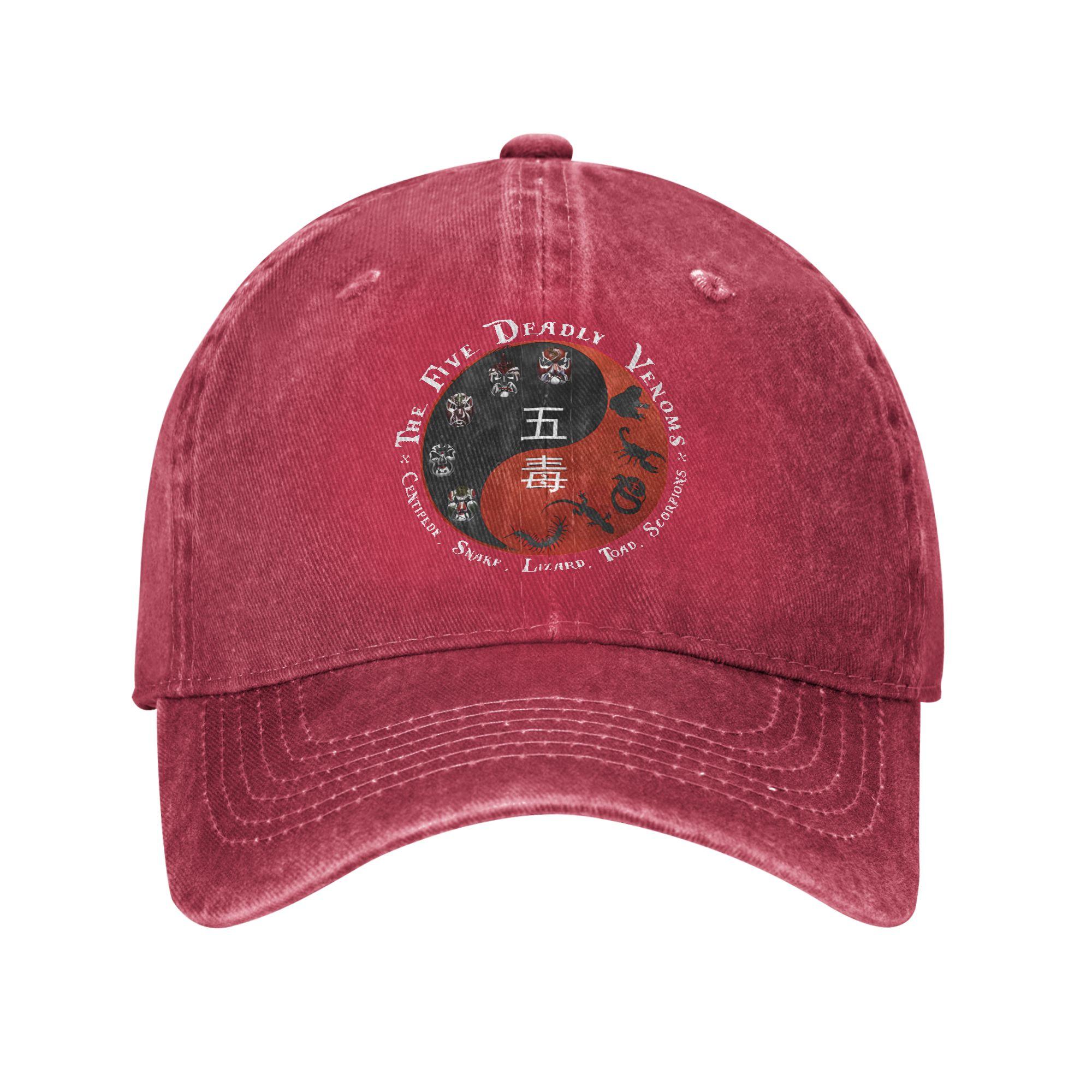 The Five Deadly Venoms American Retro Baseball cap Friendly For Large Head Circumference Collegiate Style Denim Sun Hat One Size