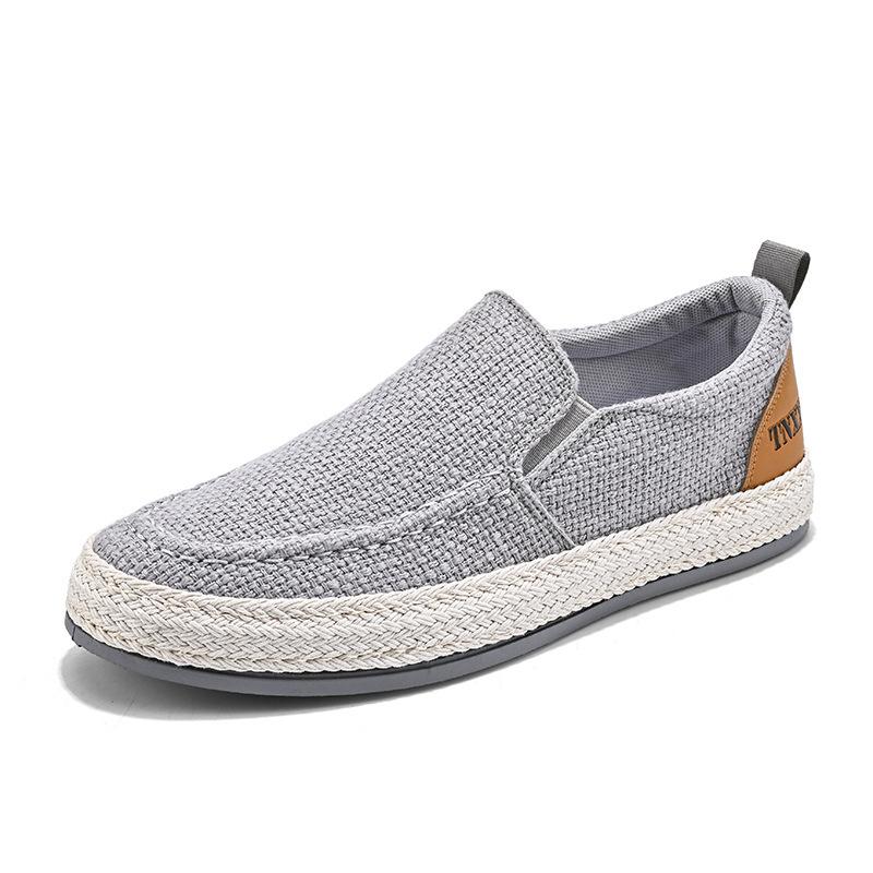 ****** 2025 linen men's shoes summer lazy one pedal fisherman s**t-soled leisure old ******* cloth shoes men