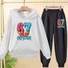 Set Autunnali e Invernali per Bambini e Bambine dai 3 ai 12 Anni, 67 Felpe Sportive Cartoni Animati, Pantaloni Lunghi e Affascinanti Pullover con Cappuccio