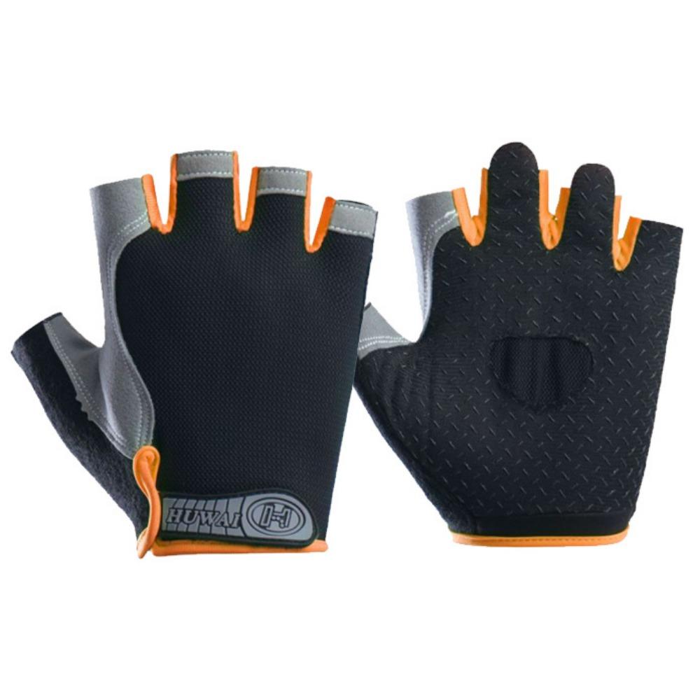 Male and Female Half Finger Outdoor Cycling Sports Mountaineering Yoga Fitness Shock Absorption Non-slip Breathable Finger Gloves