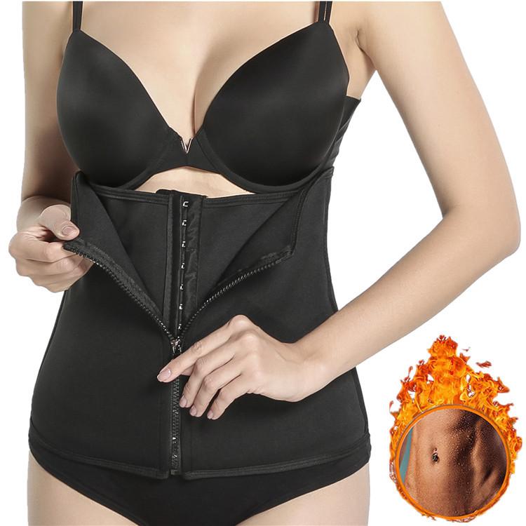 

Корсет с грудью Zpper Abdomen Спортивный защитный пояс для живота Пластиковый пояс для поддержки талии Спортивный для похудения S чёрный
