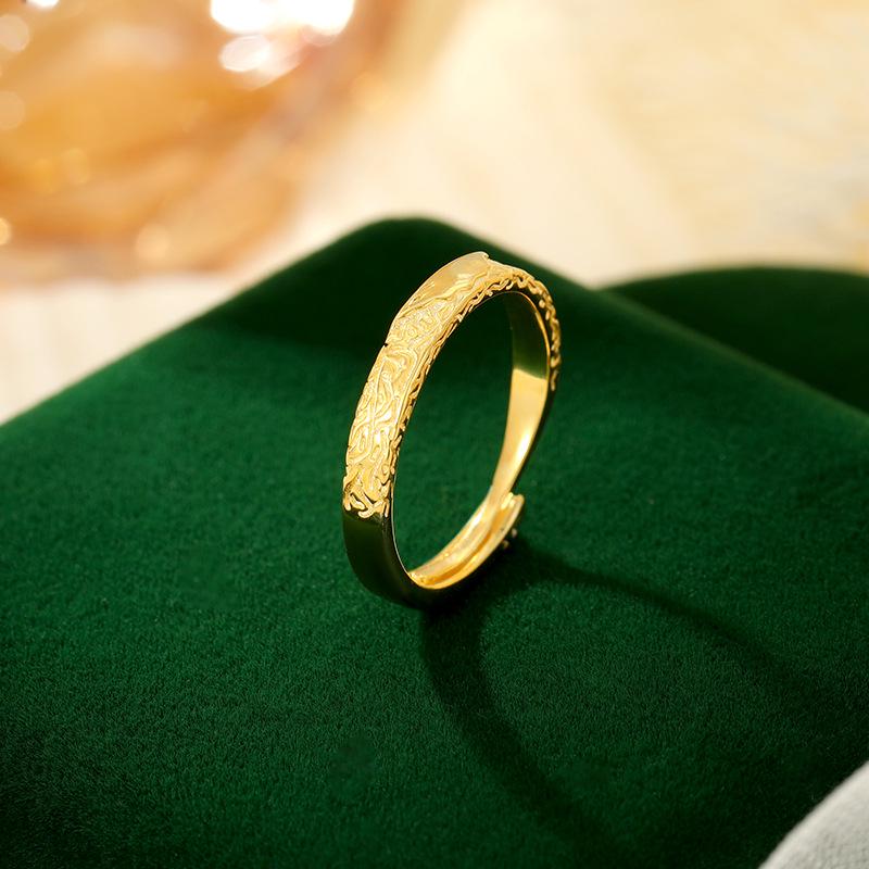 Weilan Battement de Cœur Argent 925 Texture Irrégulière Alliances Couple - Design Unique Arbre Banyan