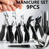 9Heavy-duty Long-handled Nail Clipper Set Sharp Curved Large-blade Professional Hand and Foot Manicure Tool Easy To Clean and