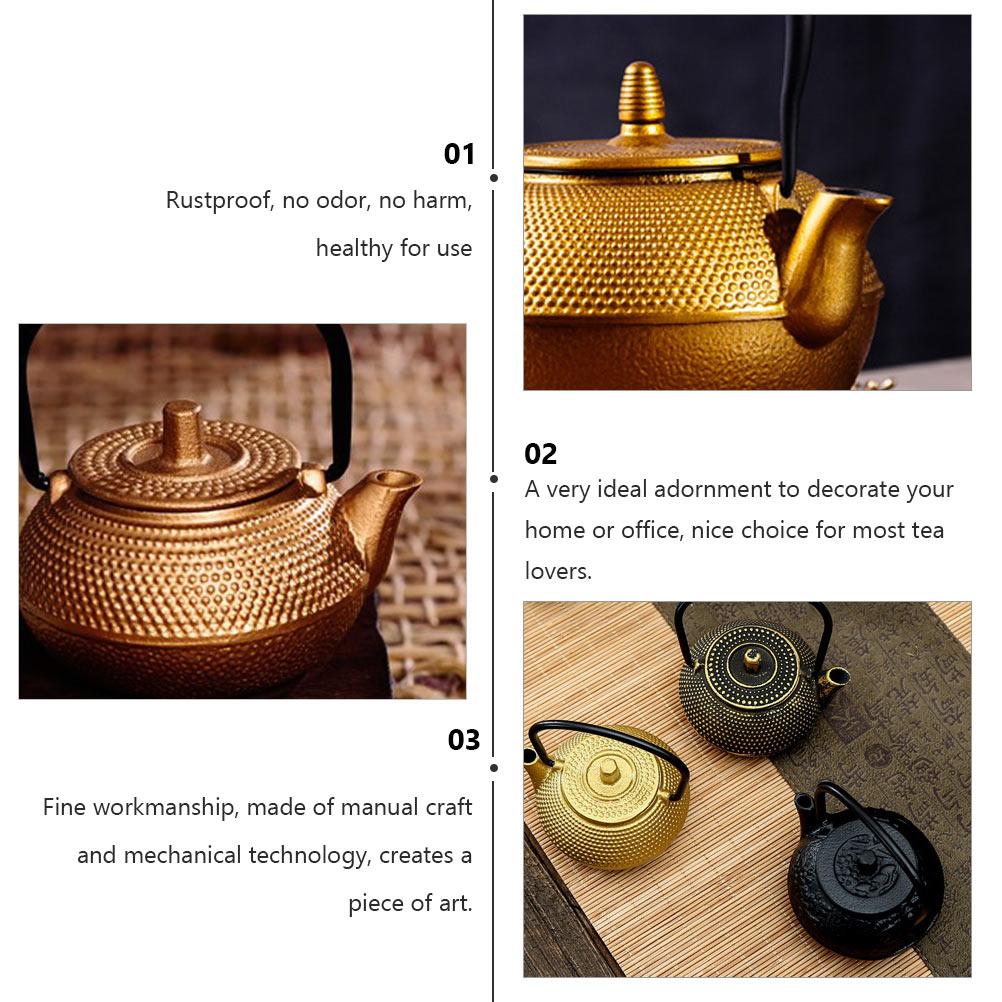 Decorative Small Tea Kettle Cast Iron Teapot Tabletop Ornament Adornment