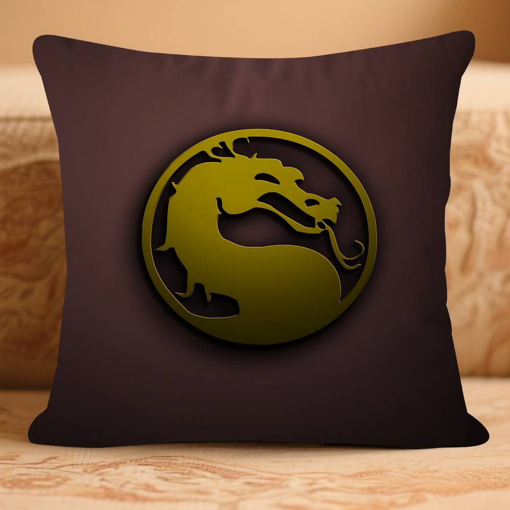 M-Mortal K-KombatS LOGO Pillow Case Removable Washable Cushion Cover – All-Season Soft Linen