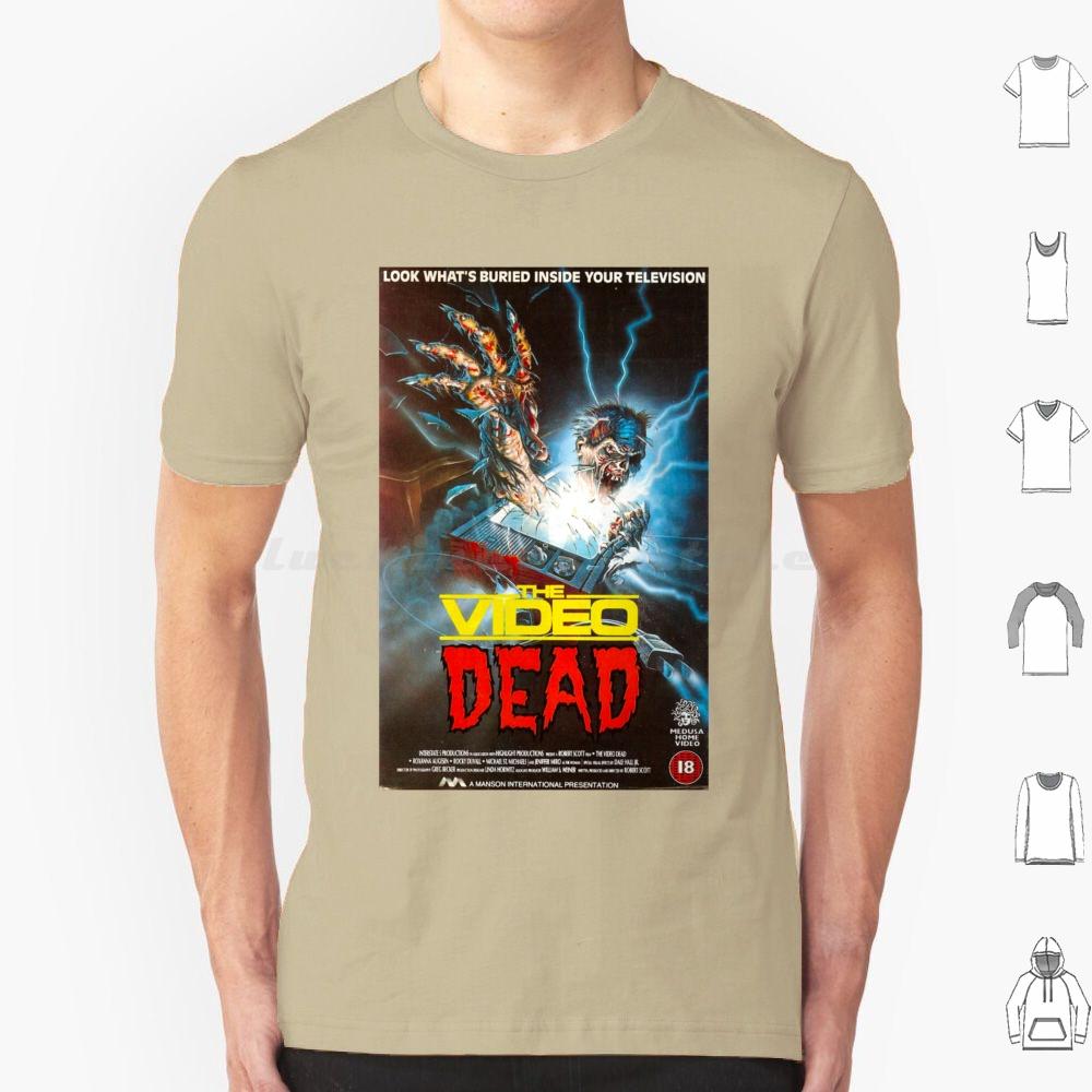 Видео Мертвец Полная Обложка VHS Футболка Большого Размера 100% Хлопок Видео Мертвец VHS 80-е Видеопрокат Мертвец Ретро Обложка Кассеты S