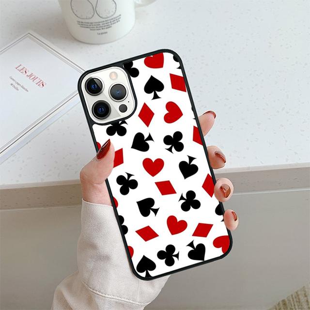 Playing Cards Suit Symbols Phone Case For iPhone 17 Air 13 12 14 15 16 Cover For Apple Pro Max 6S Plus Coque