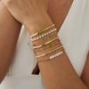 Bohemian 7-Piece Beaded Bracelet Stack Multicolor Gold White Stackable Jewelry Summer Gift Set for Women Girls