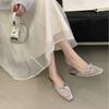 Mode Elegante Schleifen Hohl Lässig Halbschuhe Damen 2025 Sommer Flacher Mund Atmungsaktiv Bequem Schlepper Mode Strandsandalen
