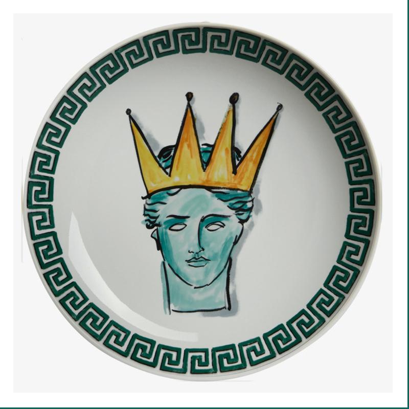 Italian Ginori 1735 Poseidon Tour Plate Ceramic Decorative Ornaments Dish Living Room Bedroom Background Wall Hanging Plate