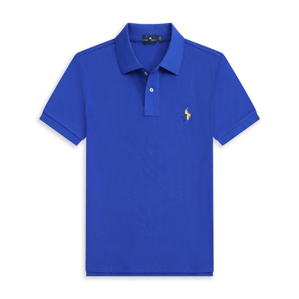 Polo a maniche corte da uomo con logo cavallo ricamato T-shirt casual