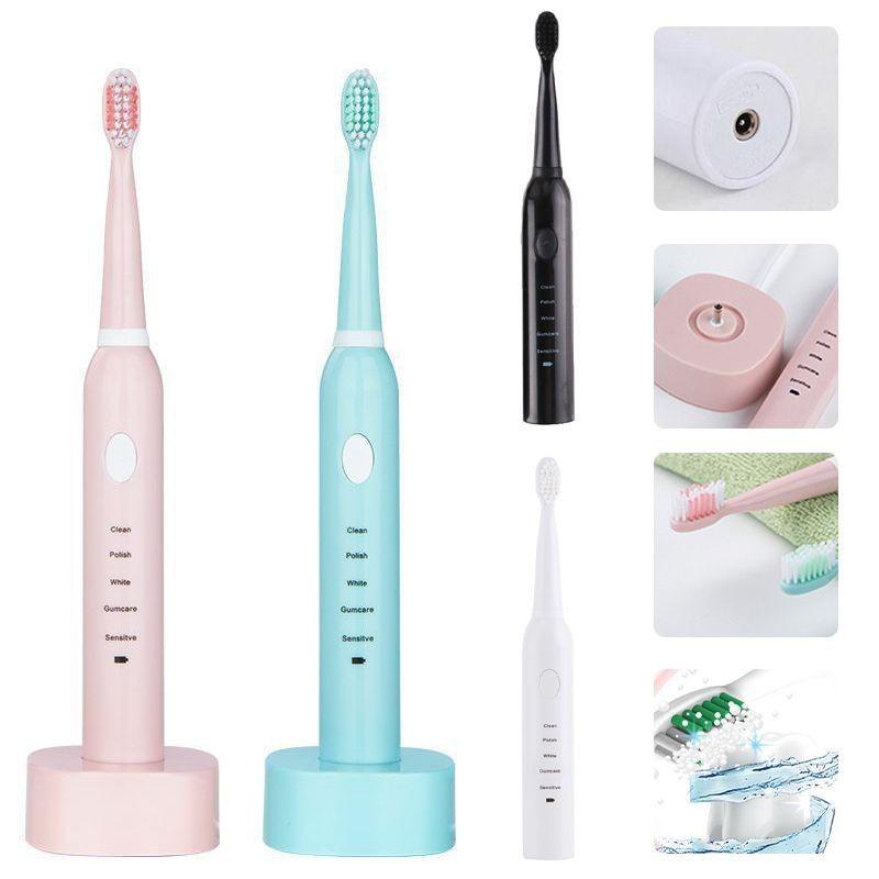 Ultrasonic Sonic Electric Toothbrush With Food-grade Dupont Brushes And Usb Charging