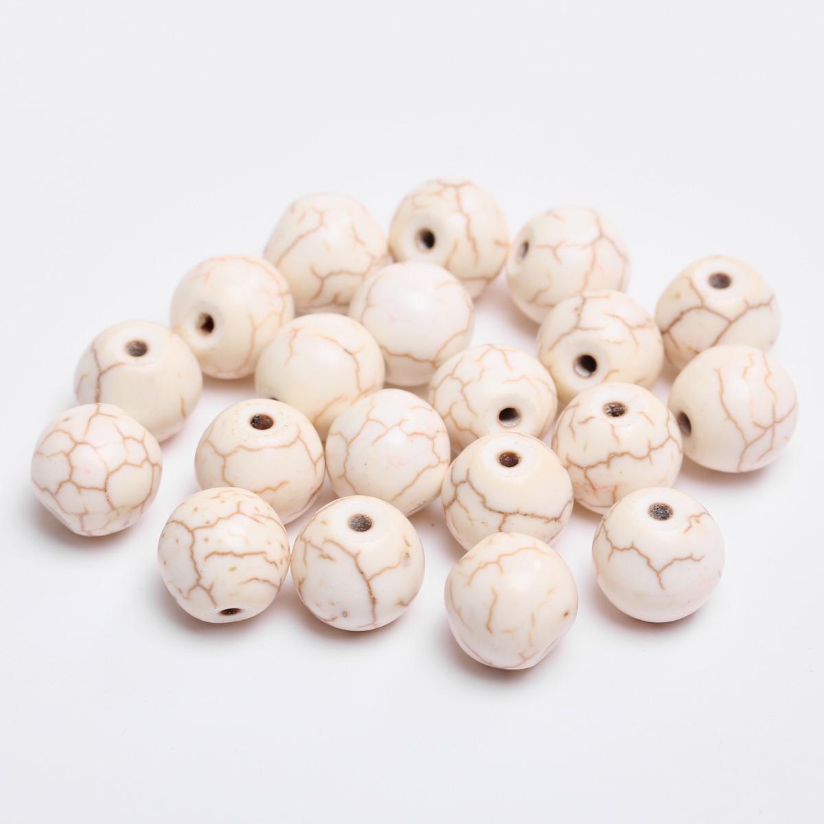 

Товары для вечеринок для самостоятельного изготовления ювелирных изделий, аксессуары 3-10 мм, браслет, белая бирюза, около 20/30/40/50 шт., материал для бисера ручной работы, ожерелье круглое 10mm about 20Pcs