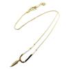 7bis [Q1532] - Handmade 'Boho' Black Beige Gold Necklace (feather) - 12x4 Mm
