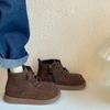 Kids Ankle Boots Retro British Style Children Short Boots Side Zip Autumn Boys Girls Leather Boots Versatile Soft Sole