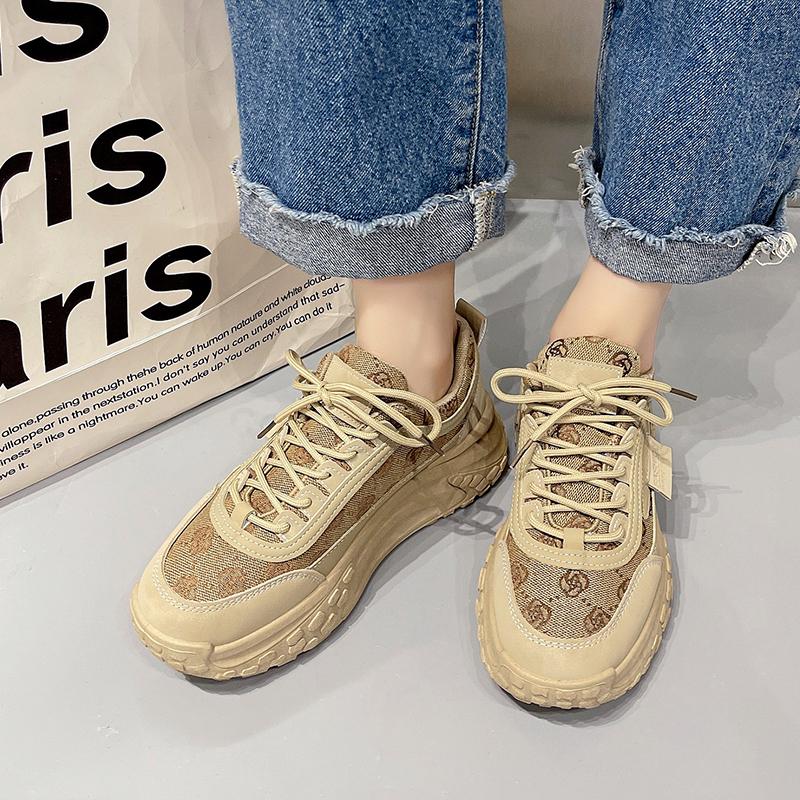 Fashion Thick Sole Casual Sports Shoes Four Seasons Versatile Comfortable Breathable Women's Vulcanized Shoes Plus spring autumn