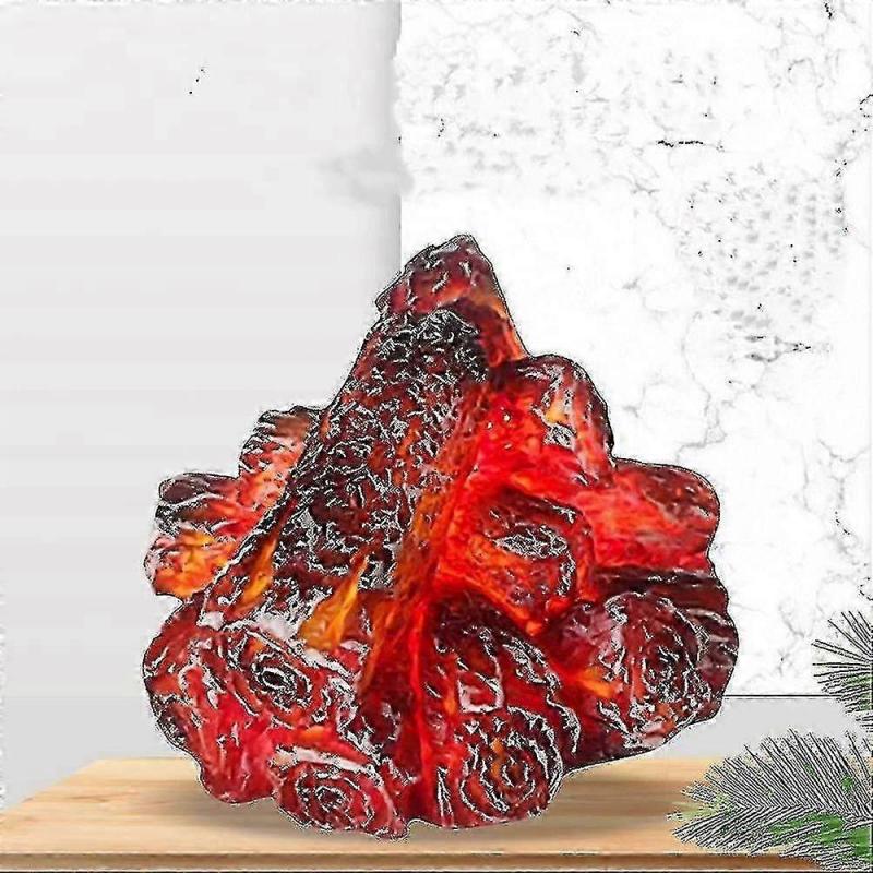 Realistic Burning Charcoal LED Lamp - Artificial Fireplace with Glowing Flame and Wood Logs - Flameless Indoor Light for Home Decoration