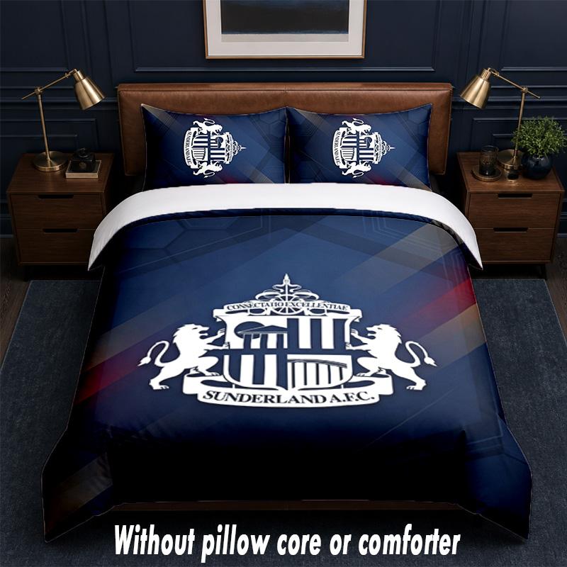 Sunderland Design Bett Bettwäsche Set 1 Bettbezug + 2 Kissenbezüge Weich Atmungsaktiv Haushalt Bettwäsche
