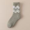 Female Autumn and Winter Thickened Warm Stripe Absorbs Perspiration Home Floor In Tube Socks