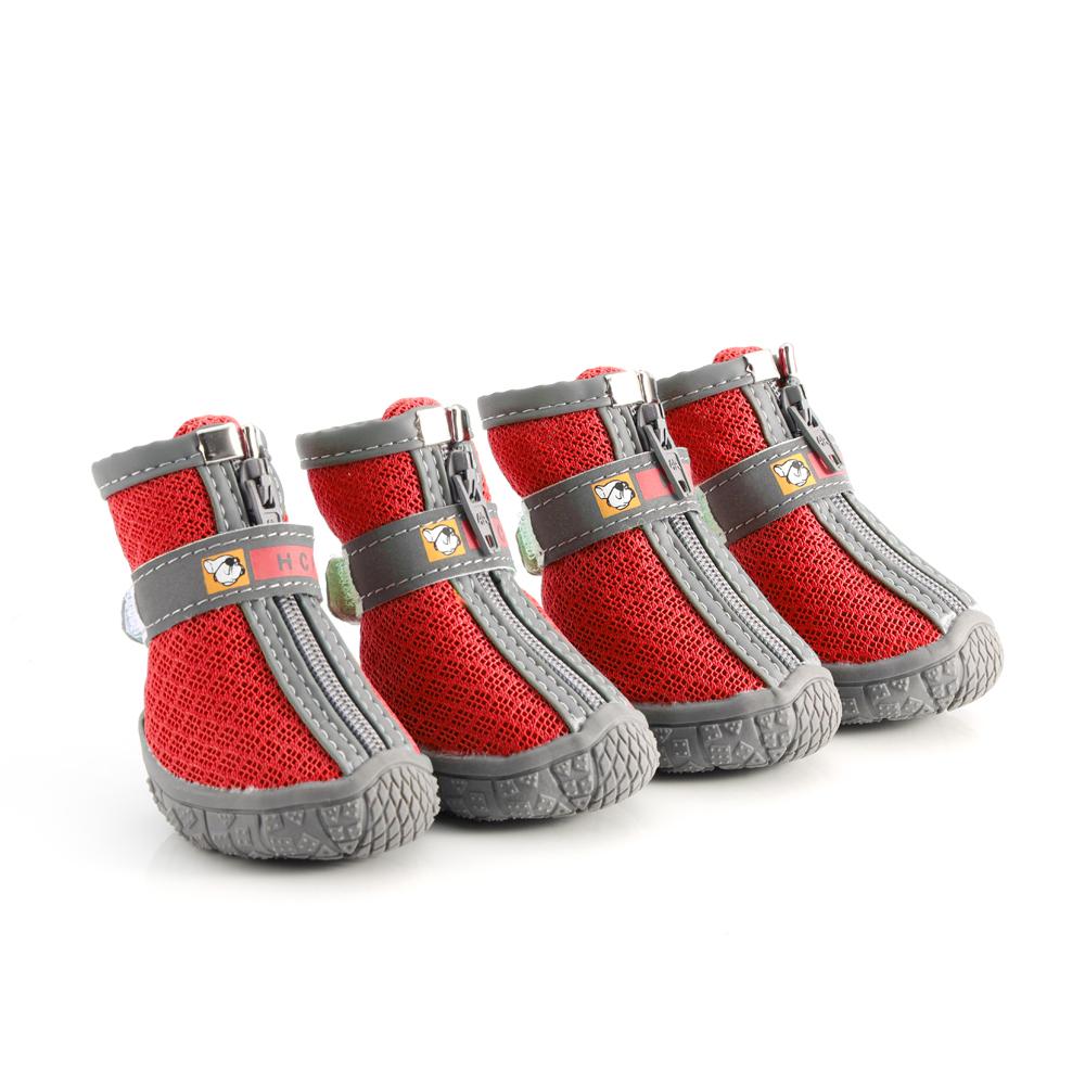 4 Pcs Breathable Dog Shoes Reflective Dog Boots Anti-slip Pet Shoes Puppy Booties For Small Dogs Cats Puppy Chihuahua Pug