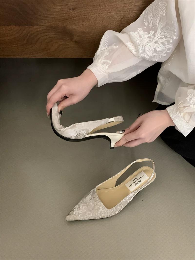 

Fashion Fashion Women Sandals Party Pumps Thin High Heels Elastic Band Black White Beige Rose Summer Dress Shoes Woman Ladie Pumps 39