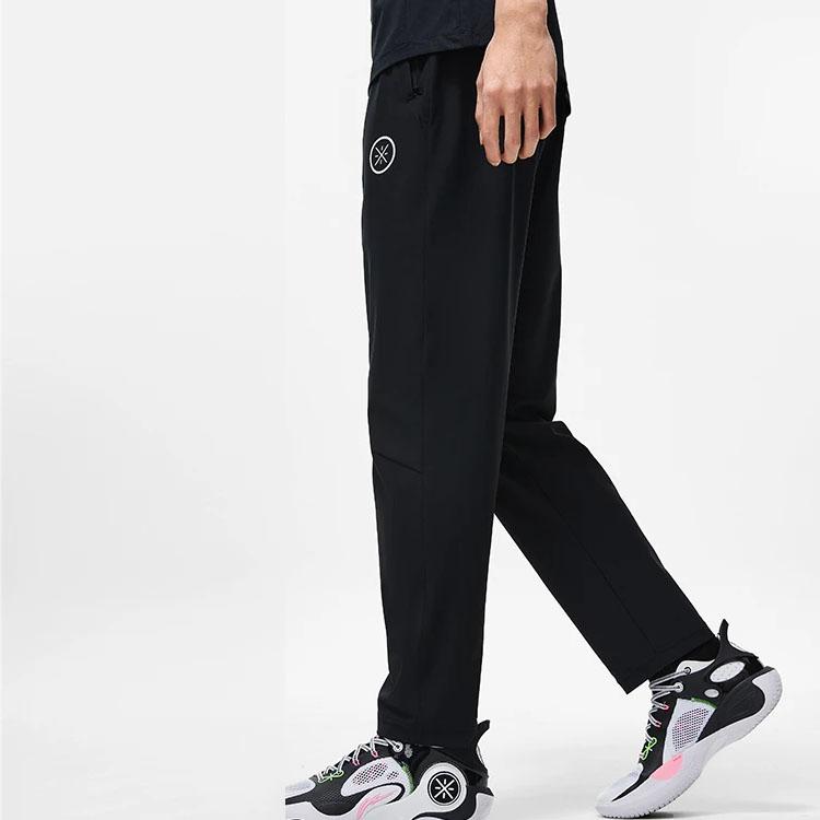 Li-Ning Wade Series Logo Print Sun Protection Cooling Straight-Leg Knit Sports Pants Men Bottoms Black AKYT231-1