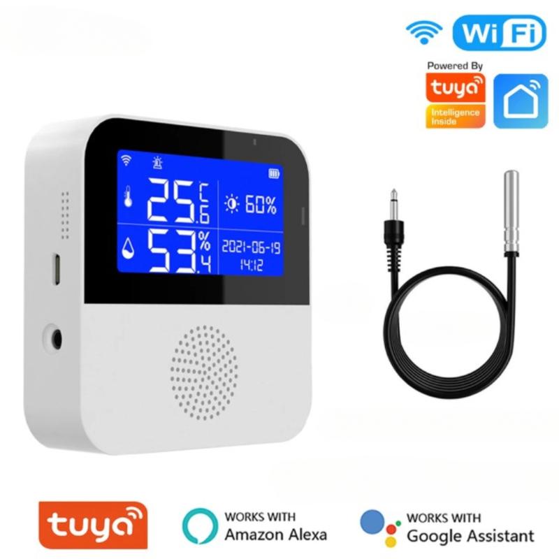 Tuya Smart WiFi Temperature Humidity Sensor LCD Display Devices Indoor Outdoor Thermometer Hygrometer Meter Supports Alexa