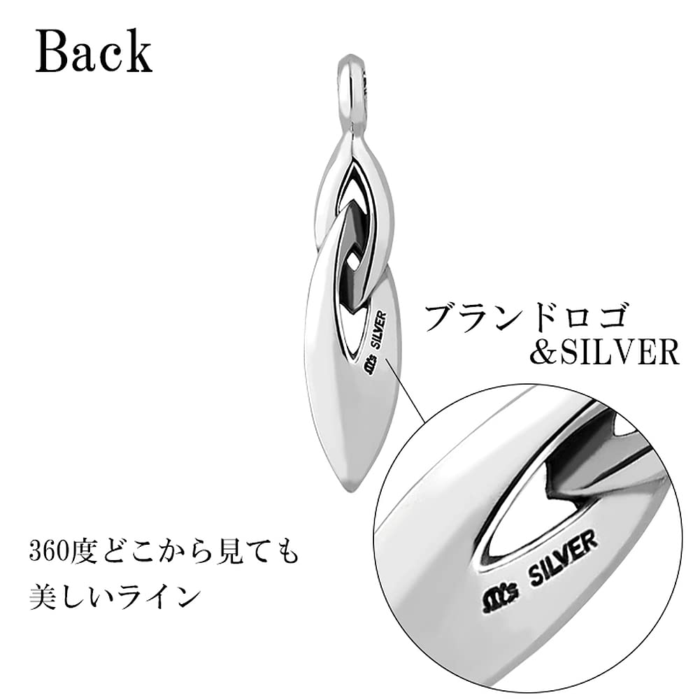 [M's Collection] Special Edition Sharp W-Ring Silver 925 Necklace with 50cm Chain for Men