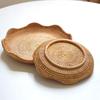 Hand-Woven Rattan Fruit Tray Storage Bread Basket Serving Tray Home Decoration Food Serving Platter 2 Pieces