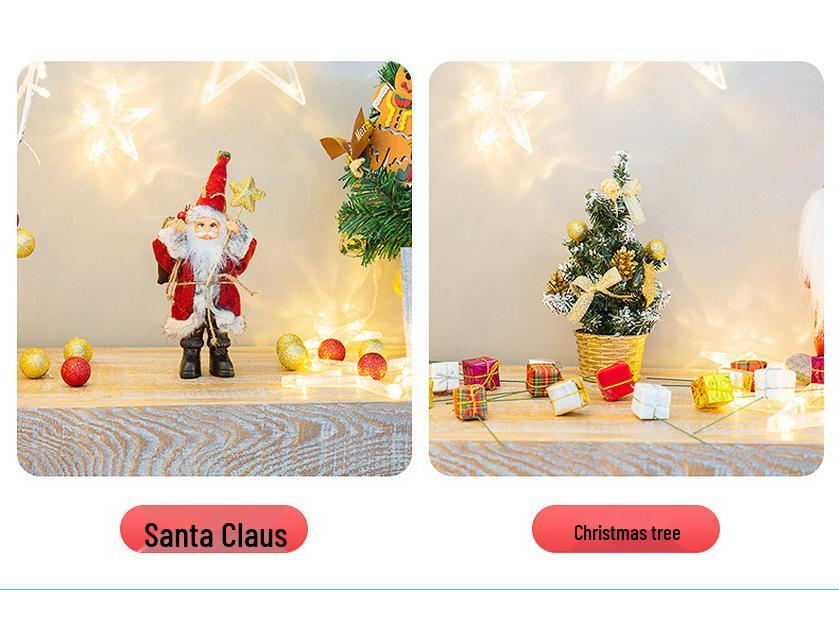 Mini Artificial Christmas Tree with Lights: 30cm/40cm Tabletop Decoration with Ornaments