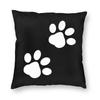 Love Dog Paws And Bones Pattern Throw Pillow Cover With Short Plush Print For Living Room Sofa Decoration Cushion Cover