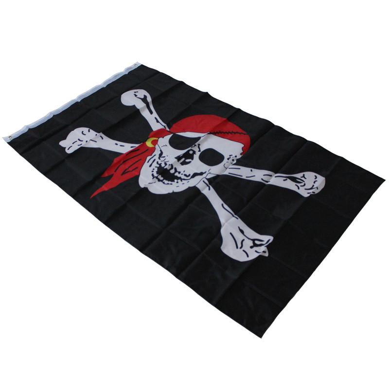 Jolly Roger Piratenvlag Banner Polyester Materiaal Halloween Decoratie Voor Piratenliefhebbers