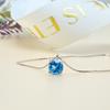 S925 Silver Topaz Four-Prong Pendant Necklace - Versatile Clavicle Chain for Everyday Wear, Perfect for Best Friends or Girlfriends.