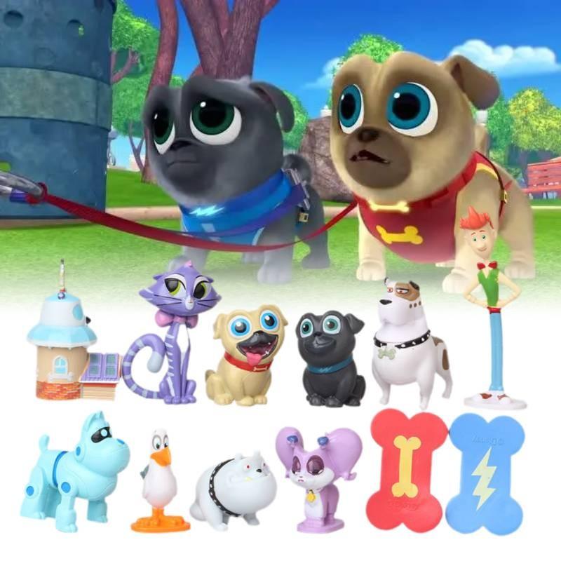 Puppy Pals Dog Figurine Cartoon Animals Cake Ornament 12pcs Xmas Decorate Gift