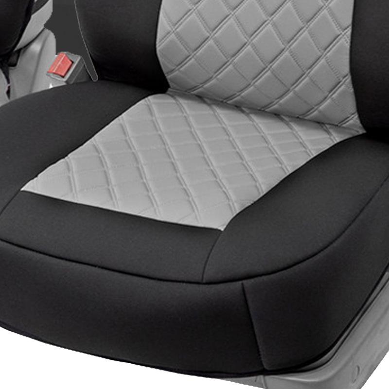 Aicheda 2022 Black Mesh Fabric Car Seat Cover with Grey Diamond Quilting - Universal Four Seasons.