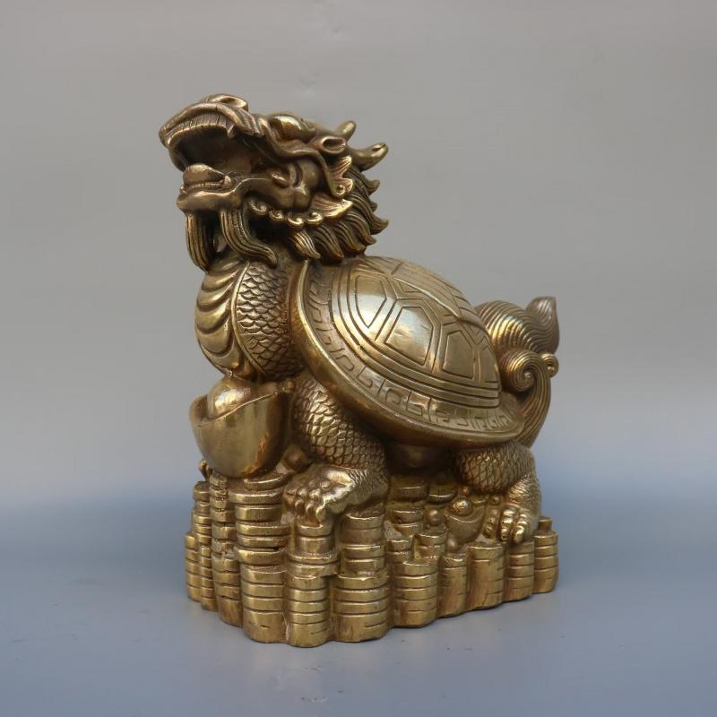 Brass Mother And Child Money Dragon Head Turtle Home Living Room Shop Desktop Decoration Ornament