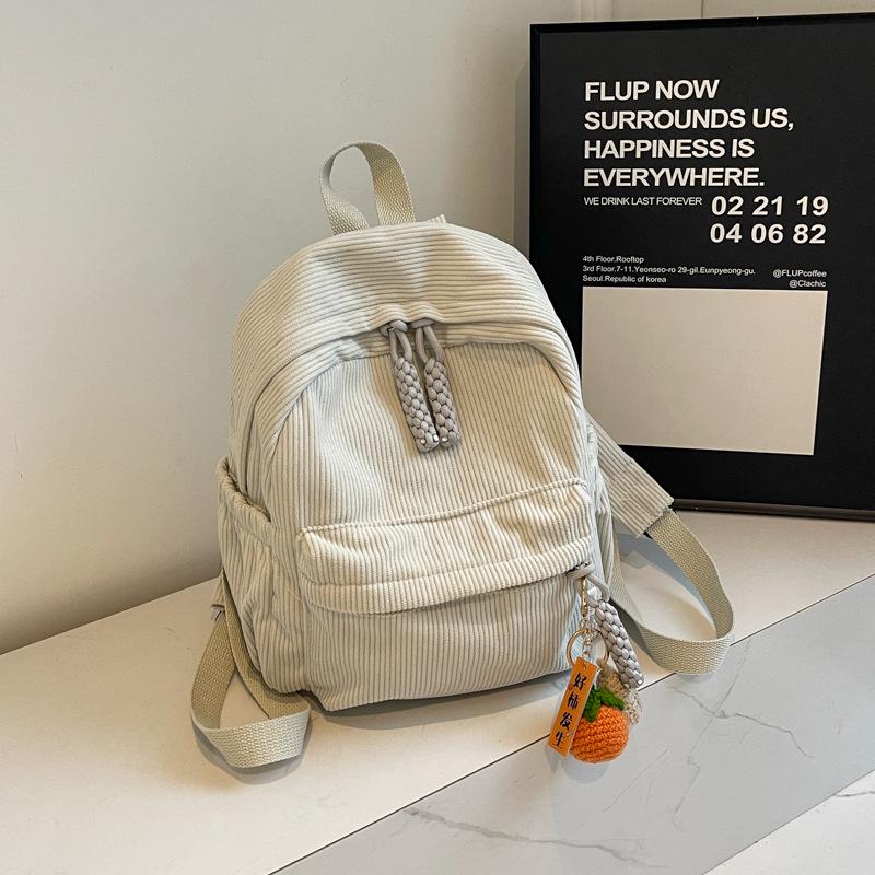 2025 New Fashion Women's Small Corduroy Double Shoulder Backpack